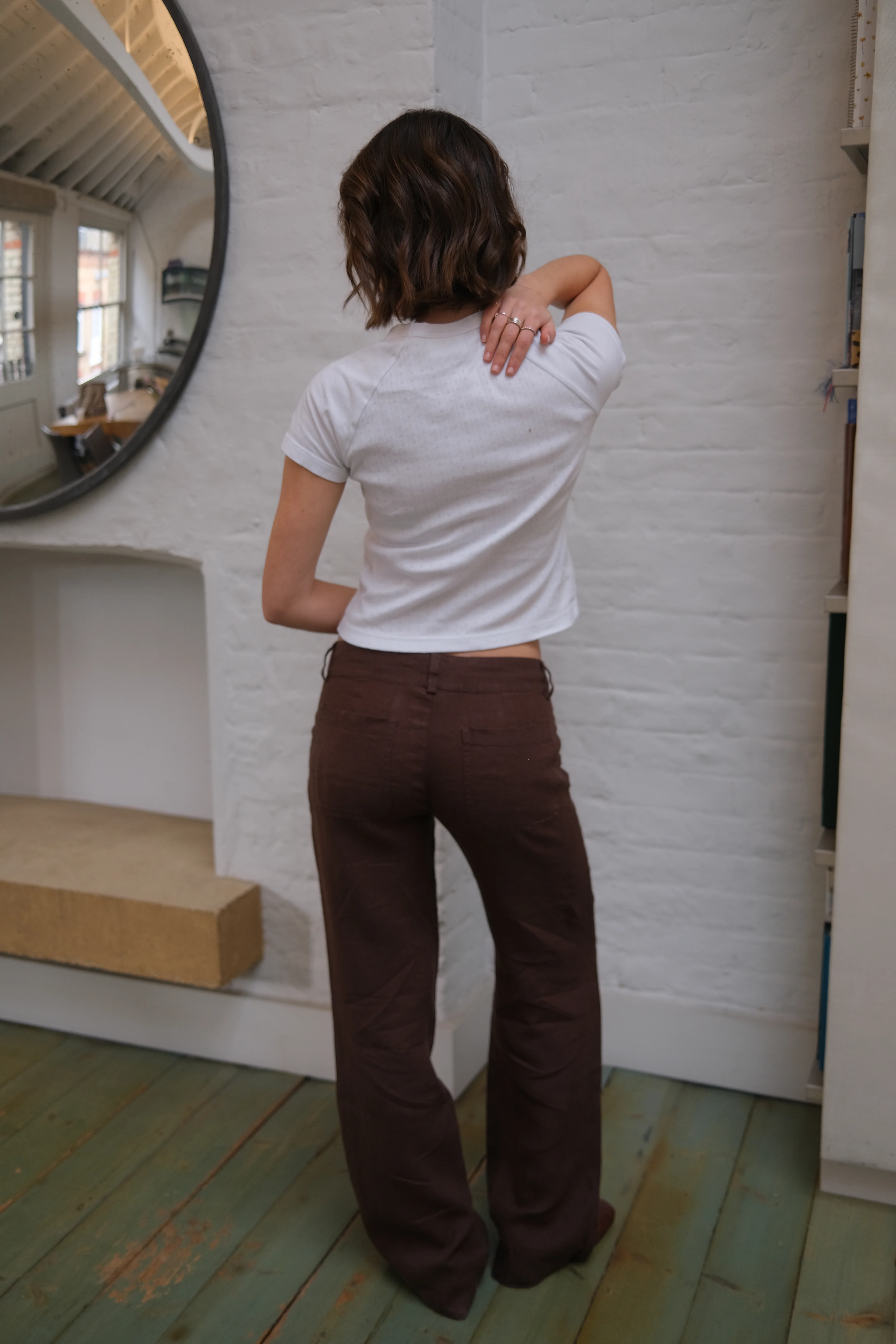Arla Linen Trousers - Brown - Image 6