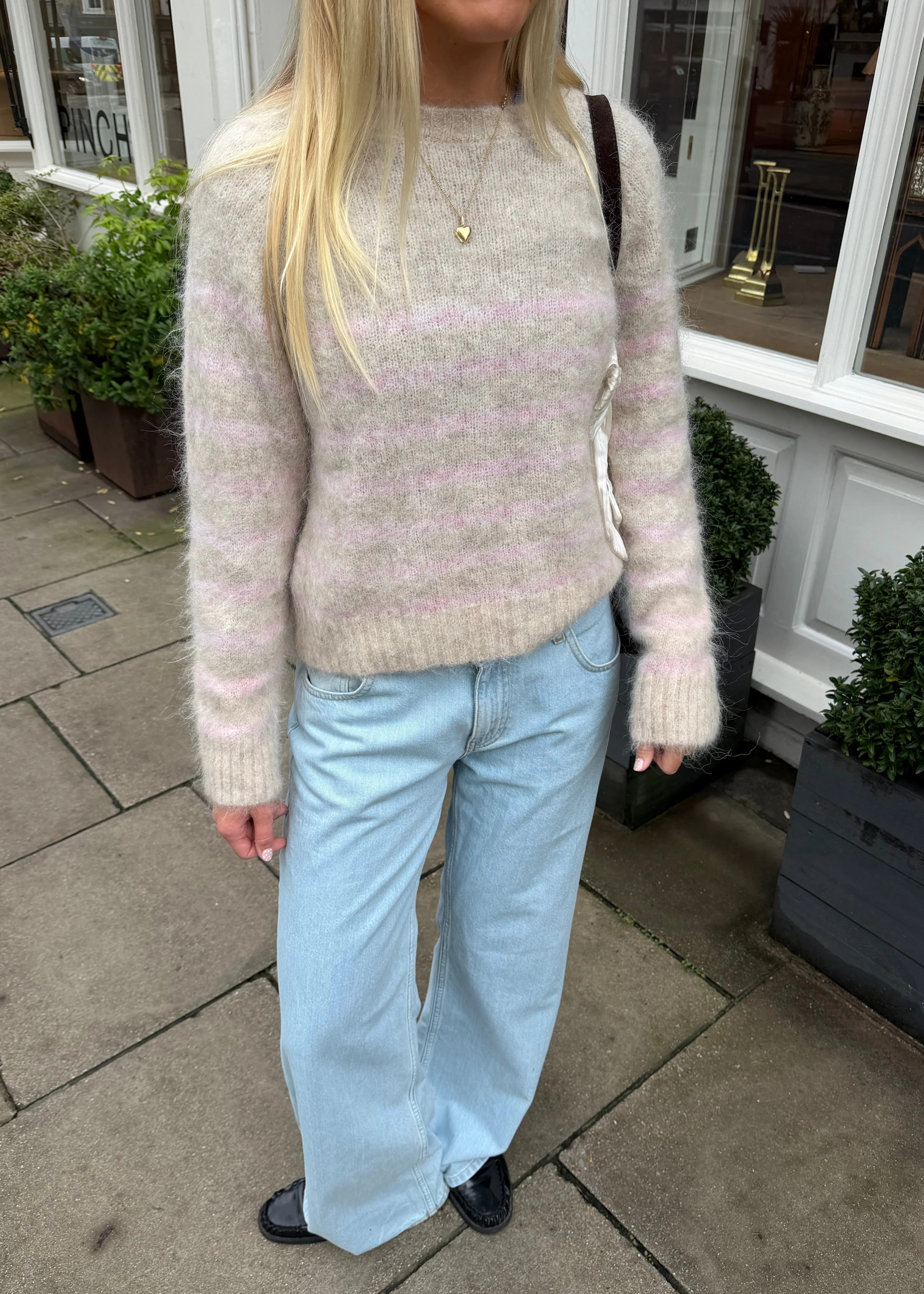 Cara Jumper - Beige & Pink - Image 2