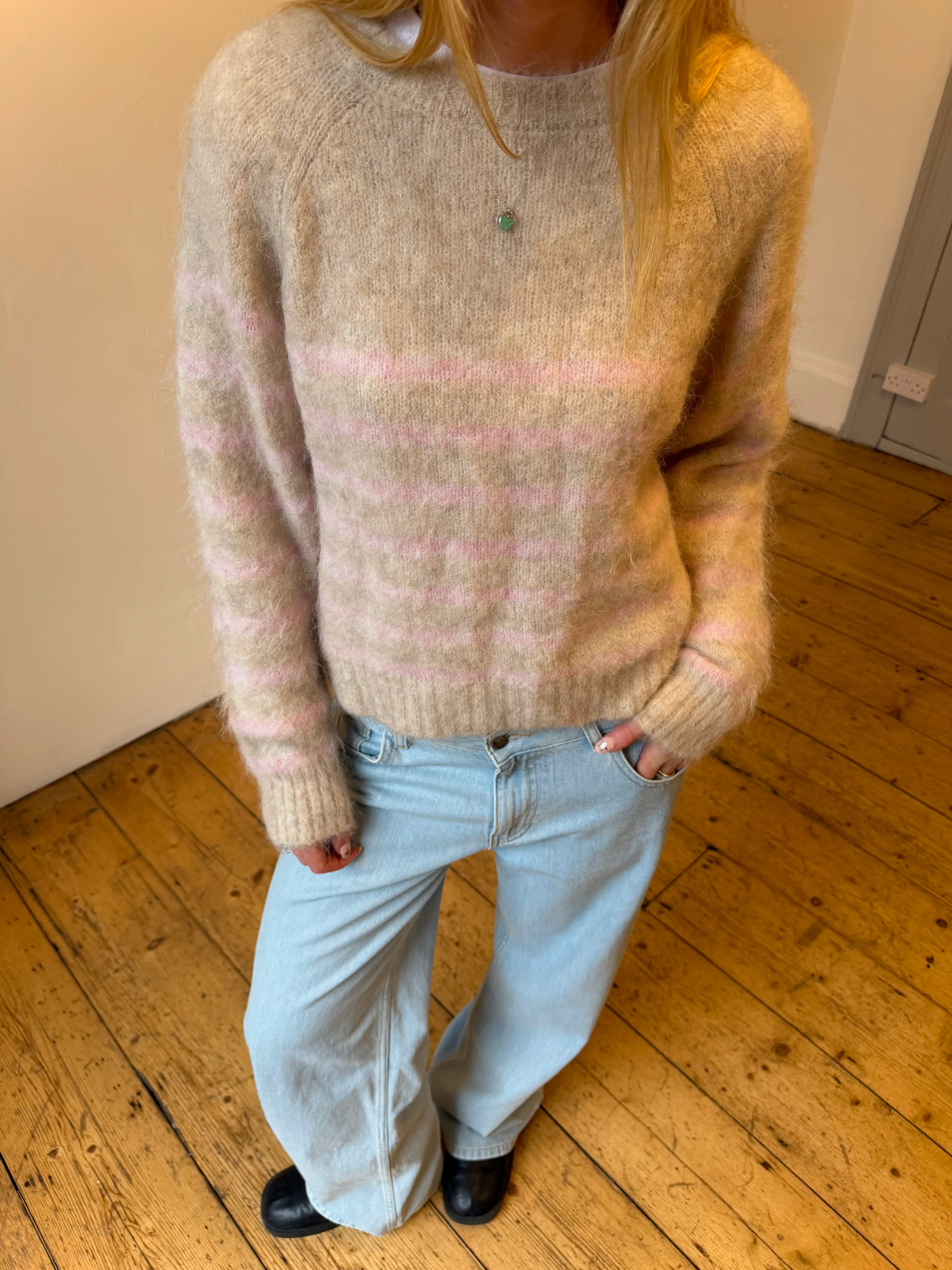 Cara Jumper - Beige & Pink - Image 9