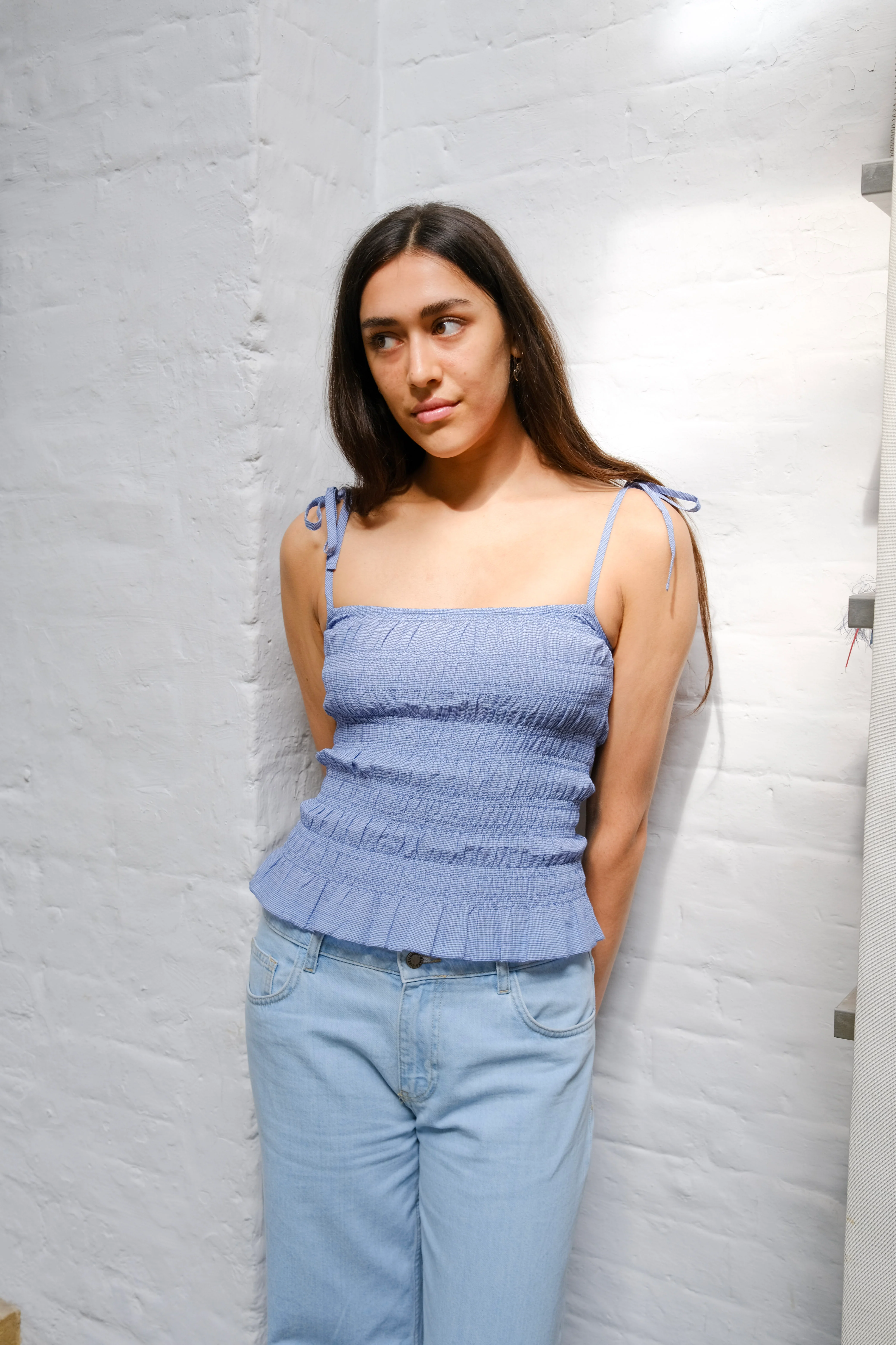 Esme Cami Top - Blue Check - Image 6