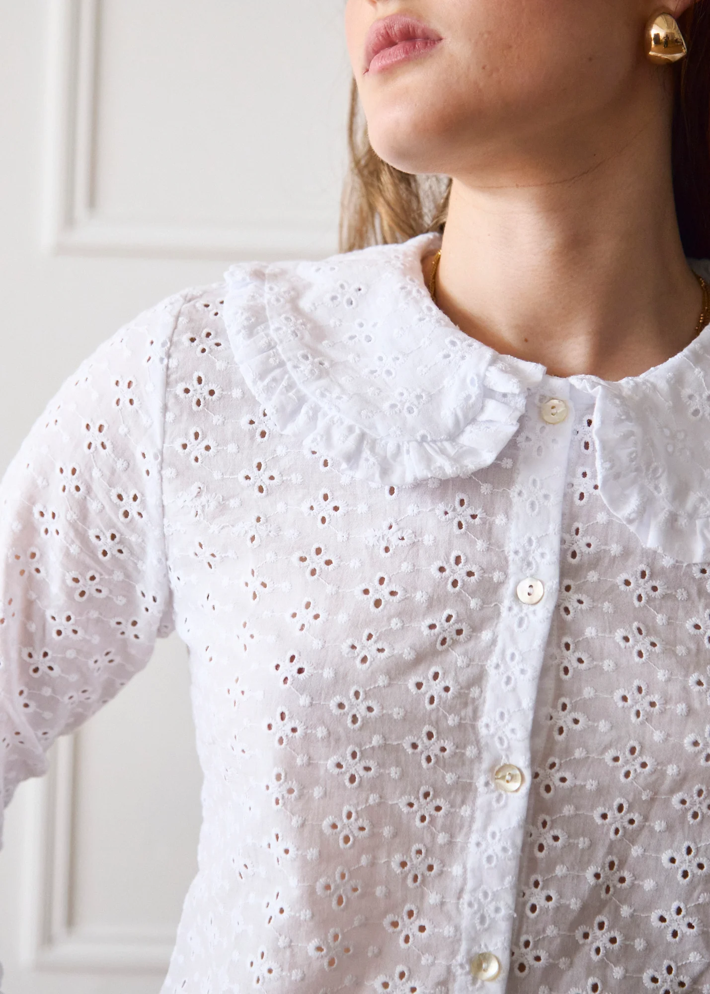 Long Sleeve Bonnie Blouse - White - Image 4