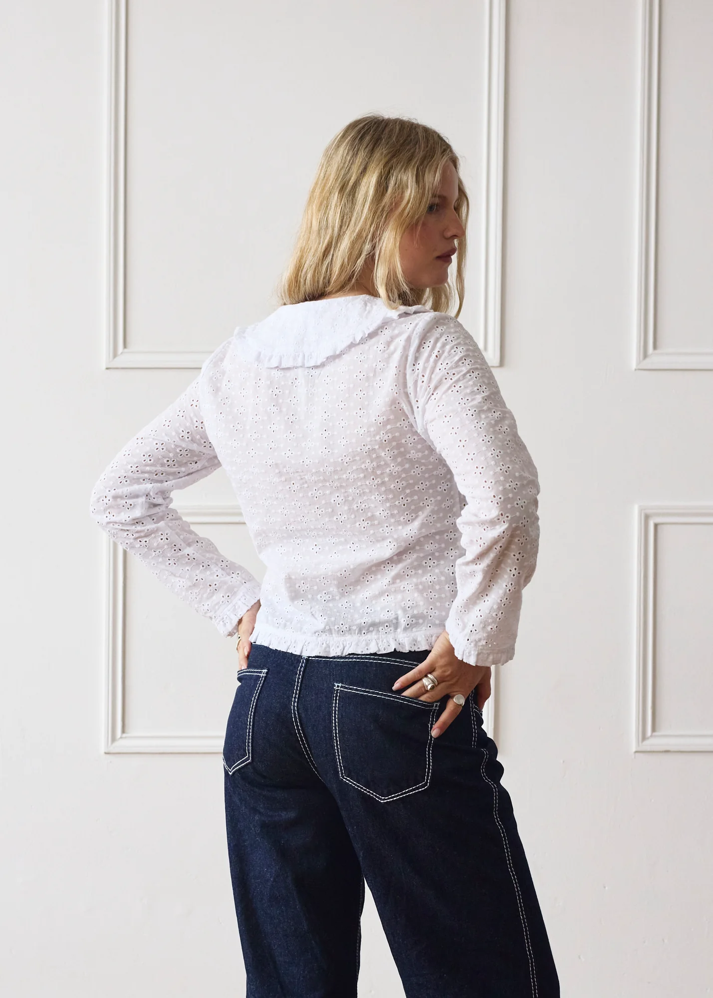 Long Sleeve Bonnie Blouse - White - Image 7
