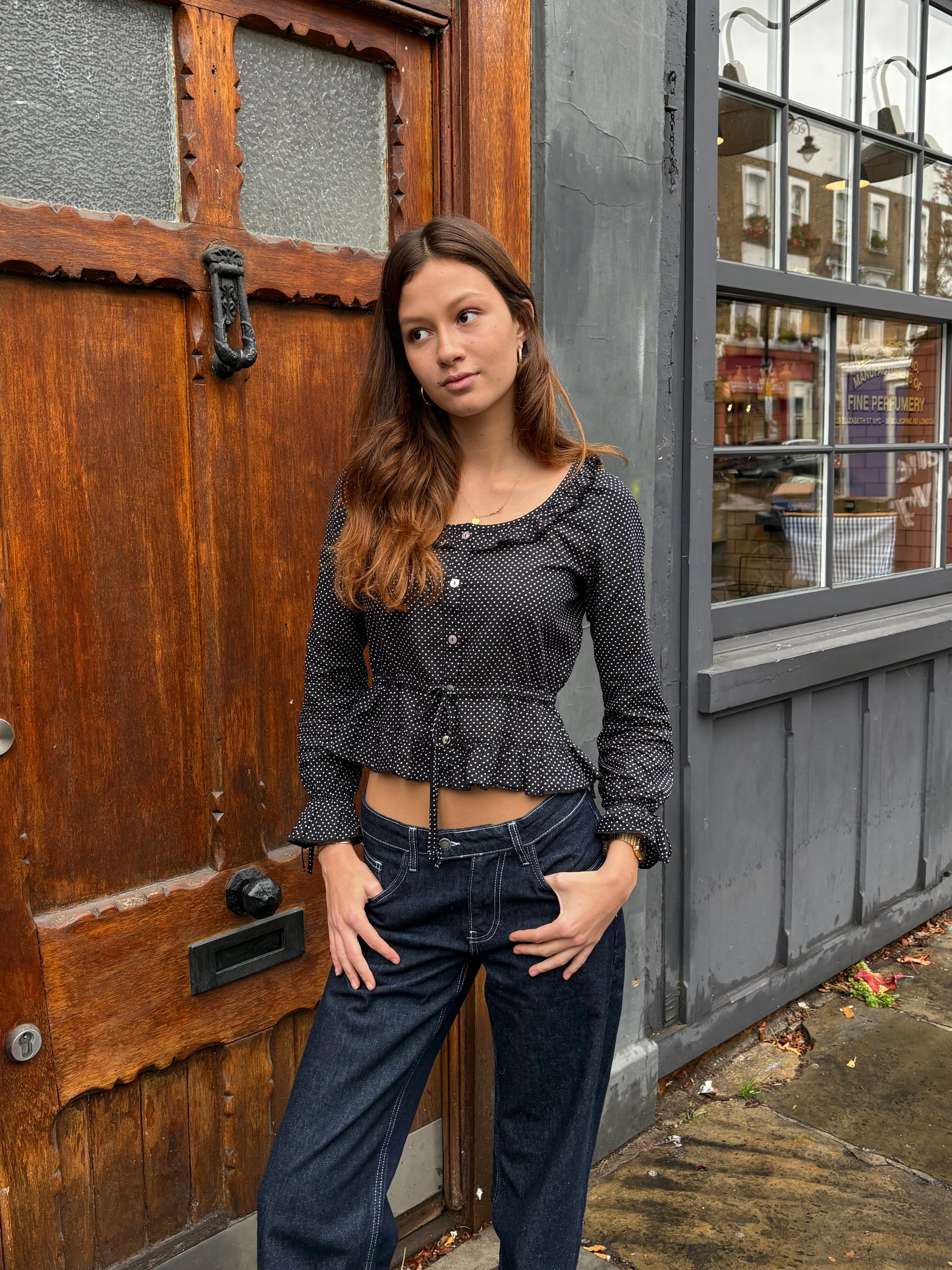 Ines Blouse - Black Polka Dot (Long Sleeve) - Image 3