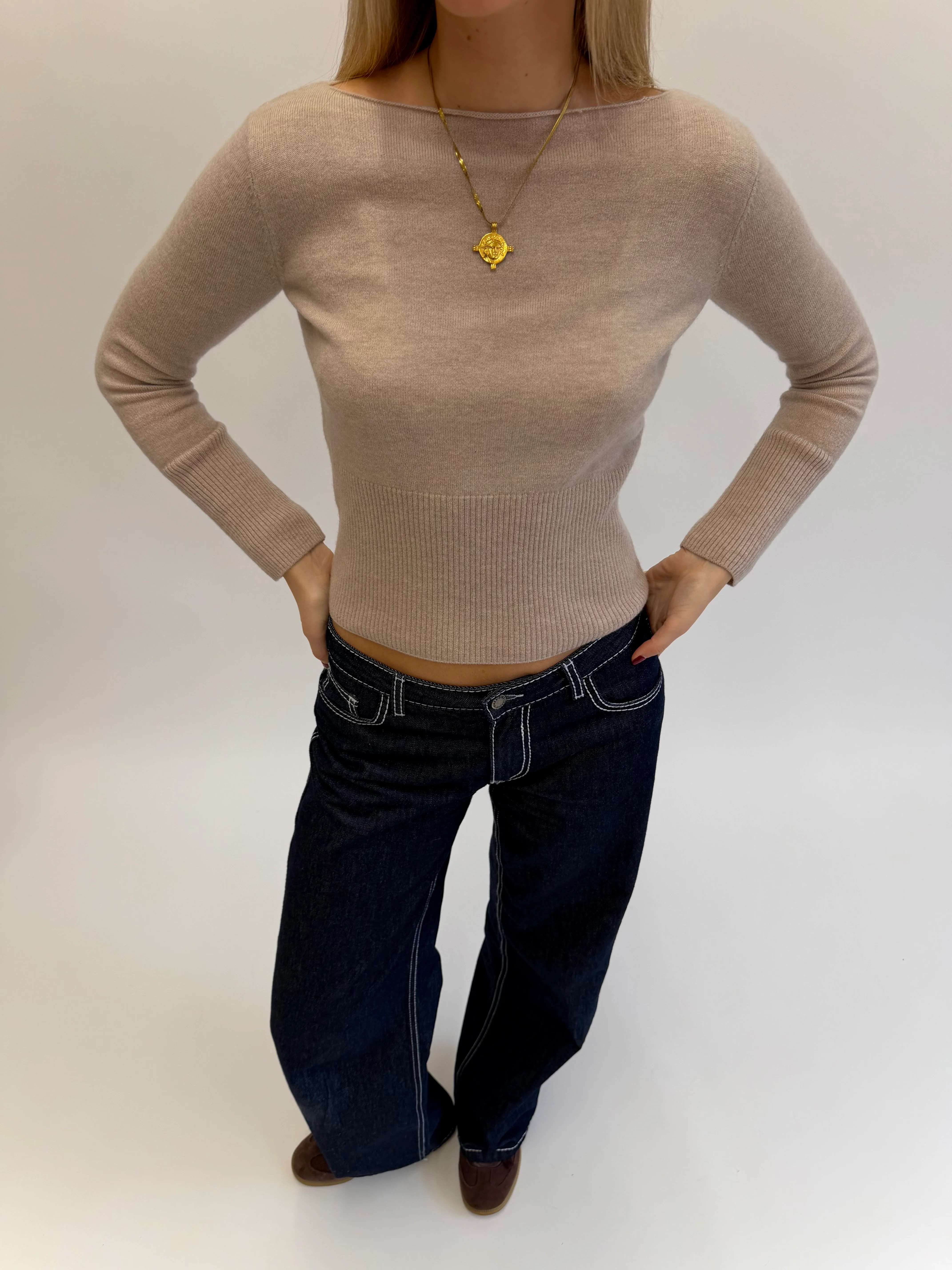 Mia Knit Top - Beige - Image 12