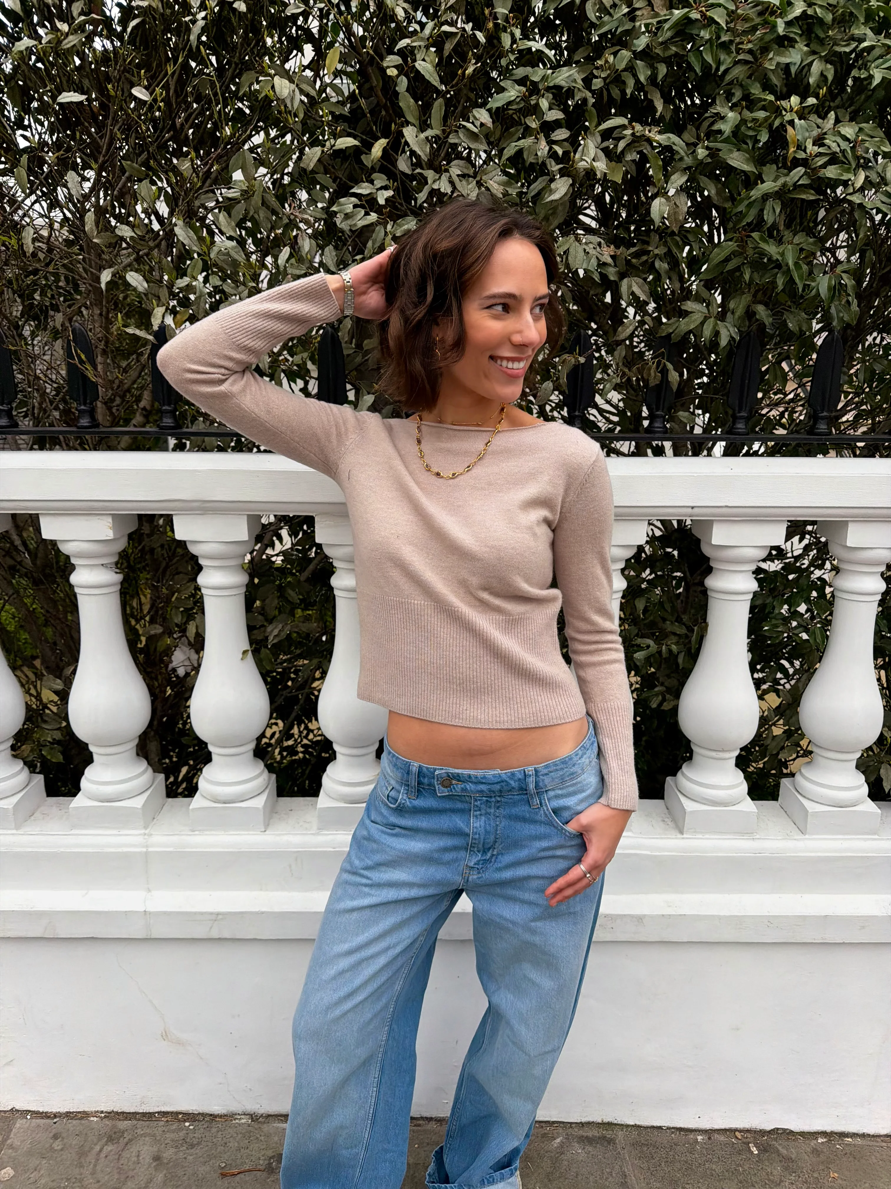 Mia Knit Top - Beige - Image 5