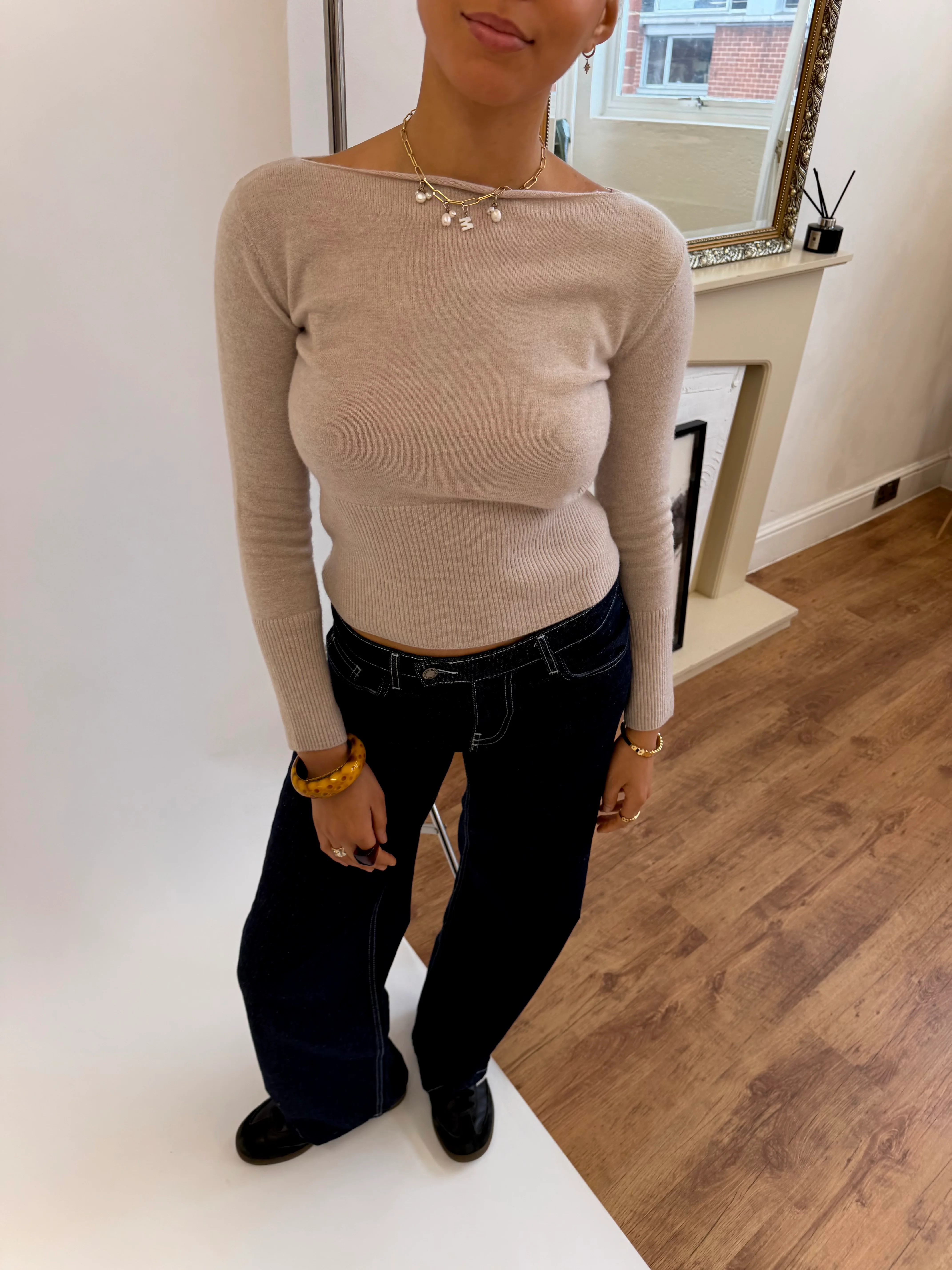 Mia Knit Top - Beige - Image 8