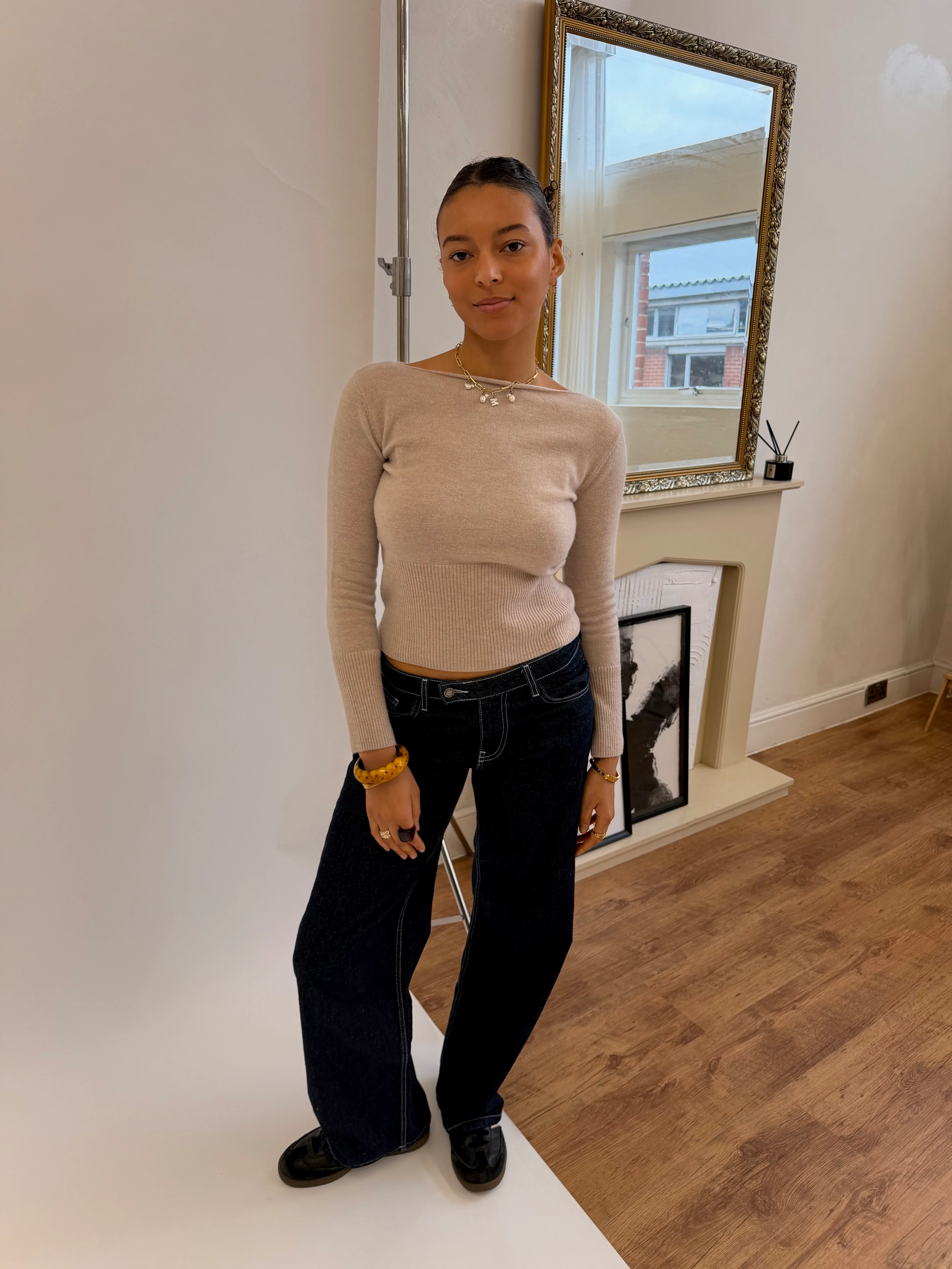 Mia Knit Top - Beige - Image 9