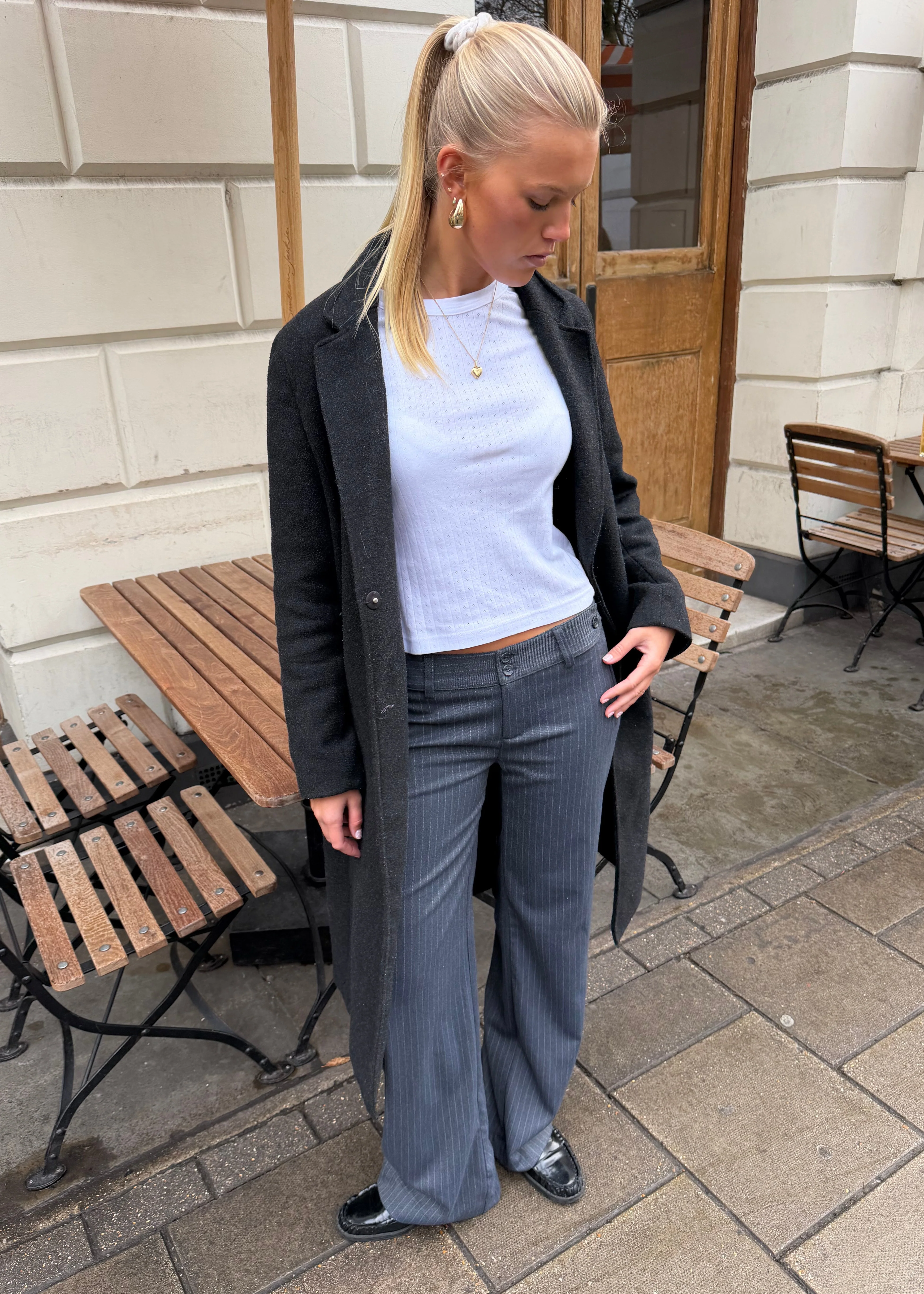 Mila Trousers - Grey Pinstripe - Image 6