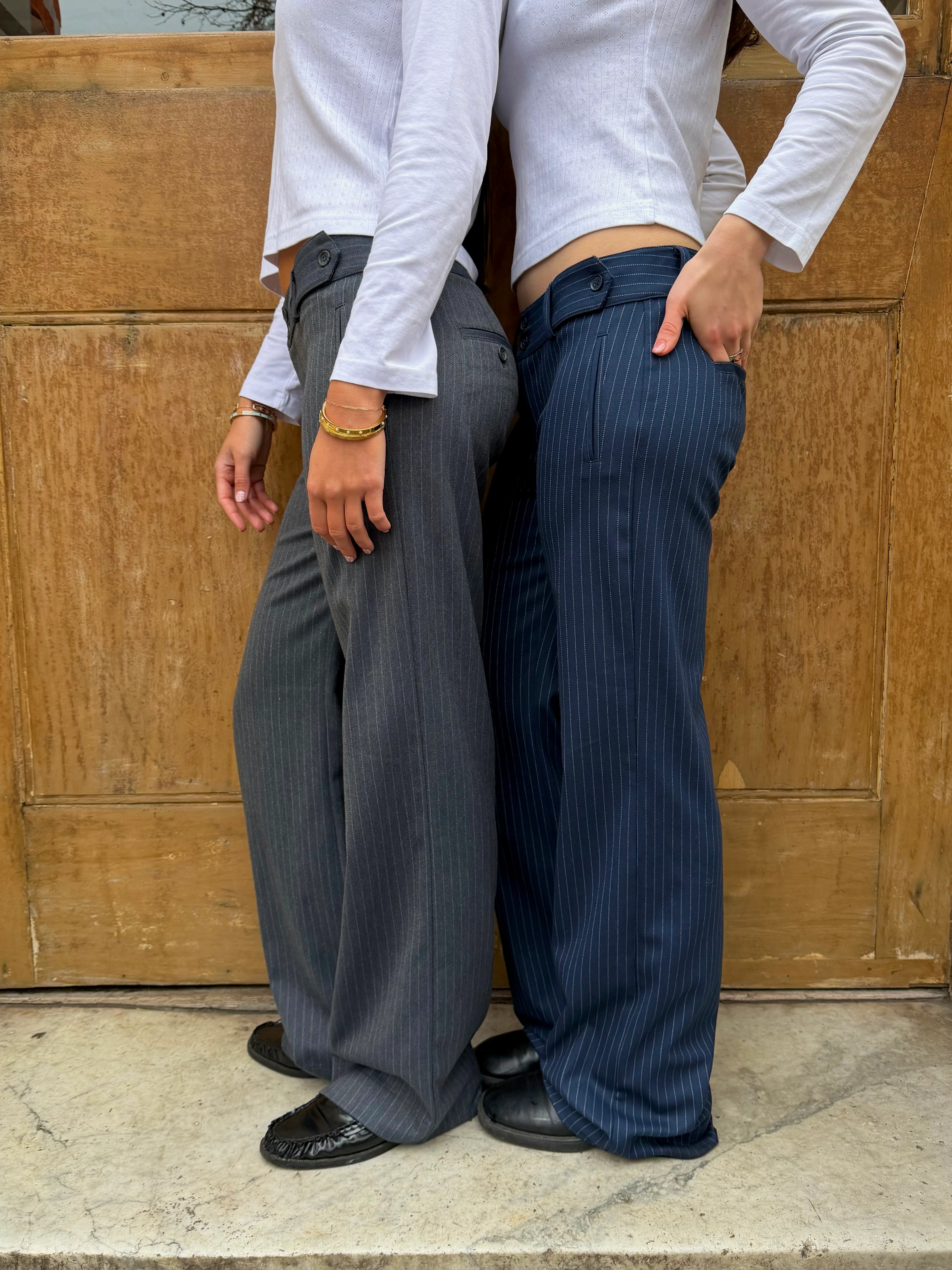 Mila Trousers - Navy Pinstripe - Image 6