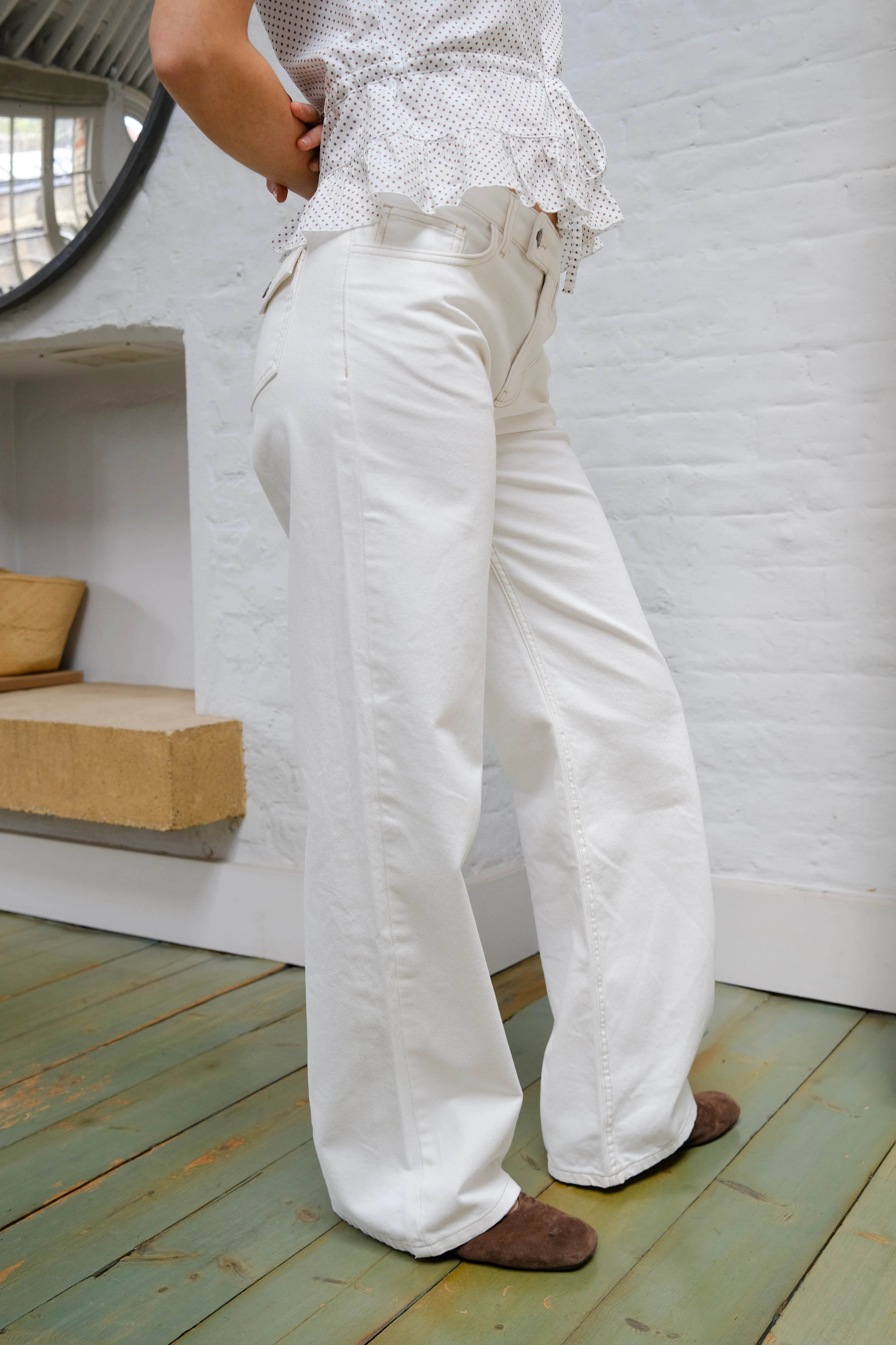 Nina Jeans - White & Brown - Image 3