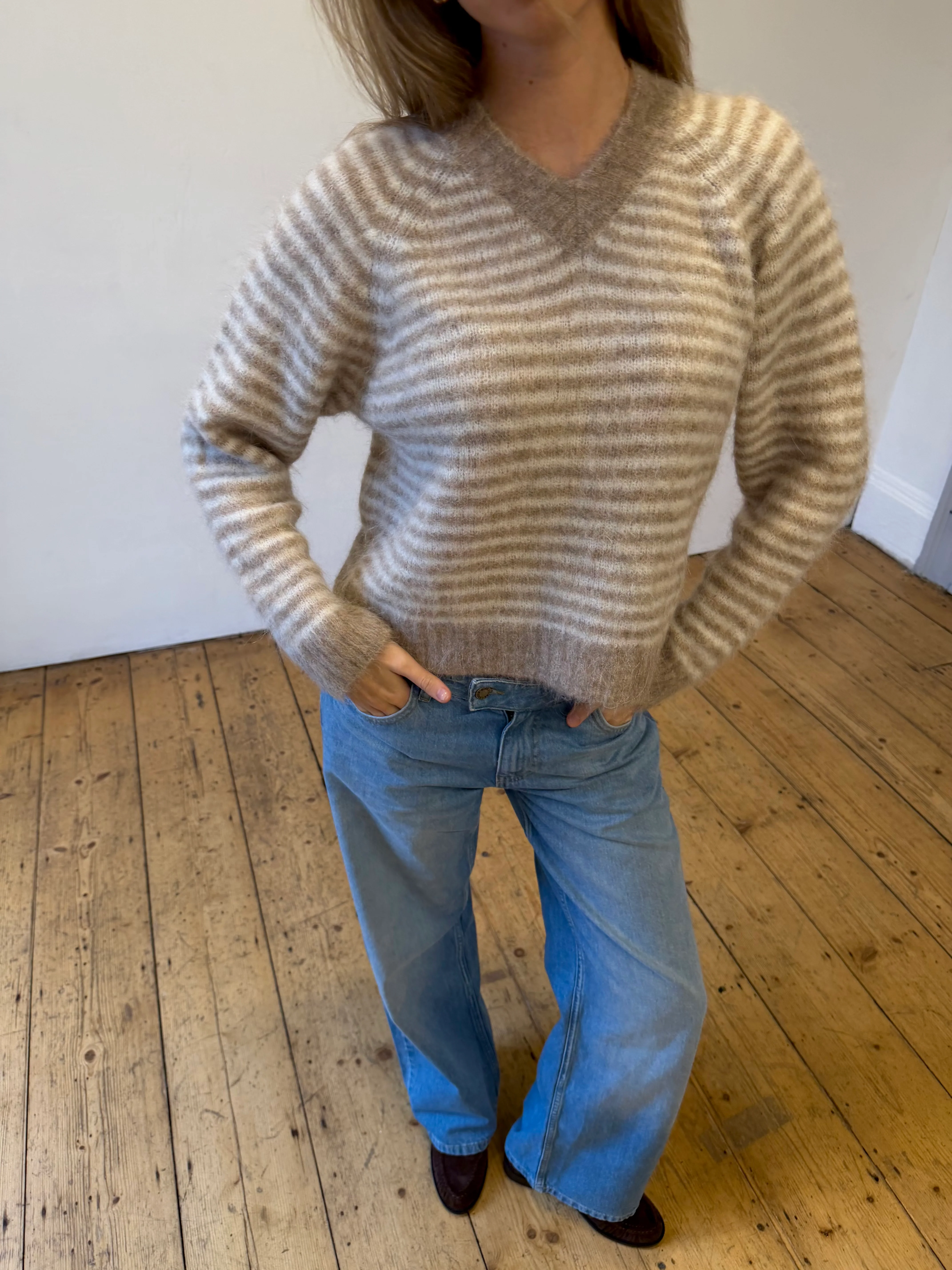 Orla Jumper - Beige Stripe - Image 5