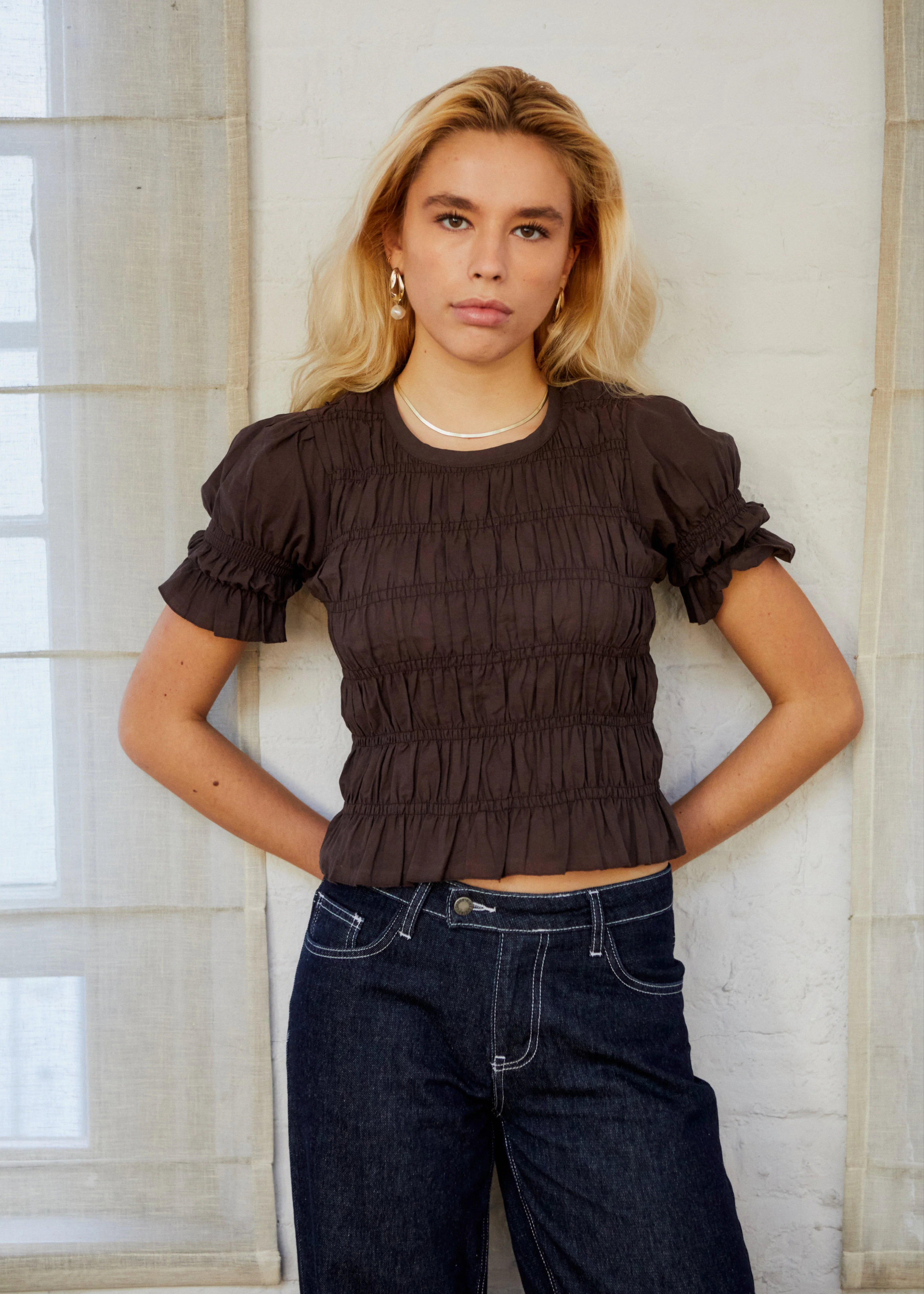 Emmie Blouse - Brown - Image 3