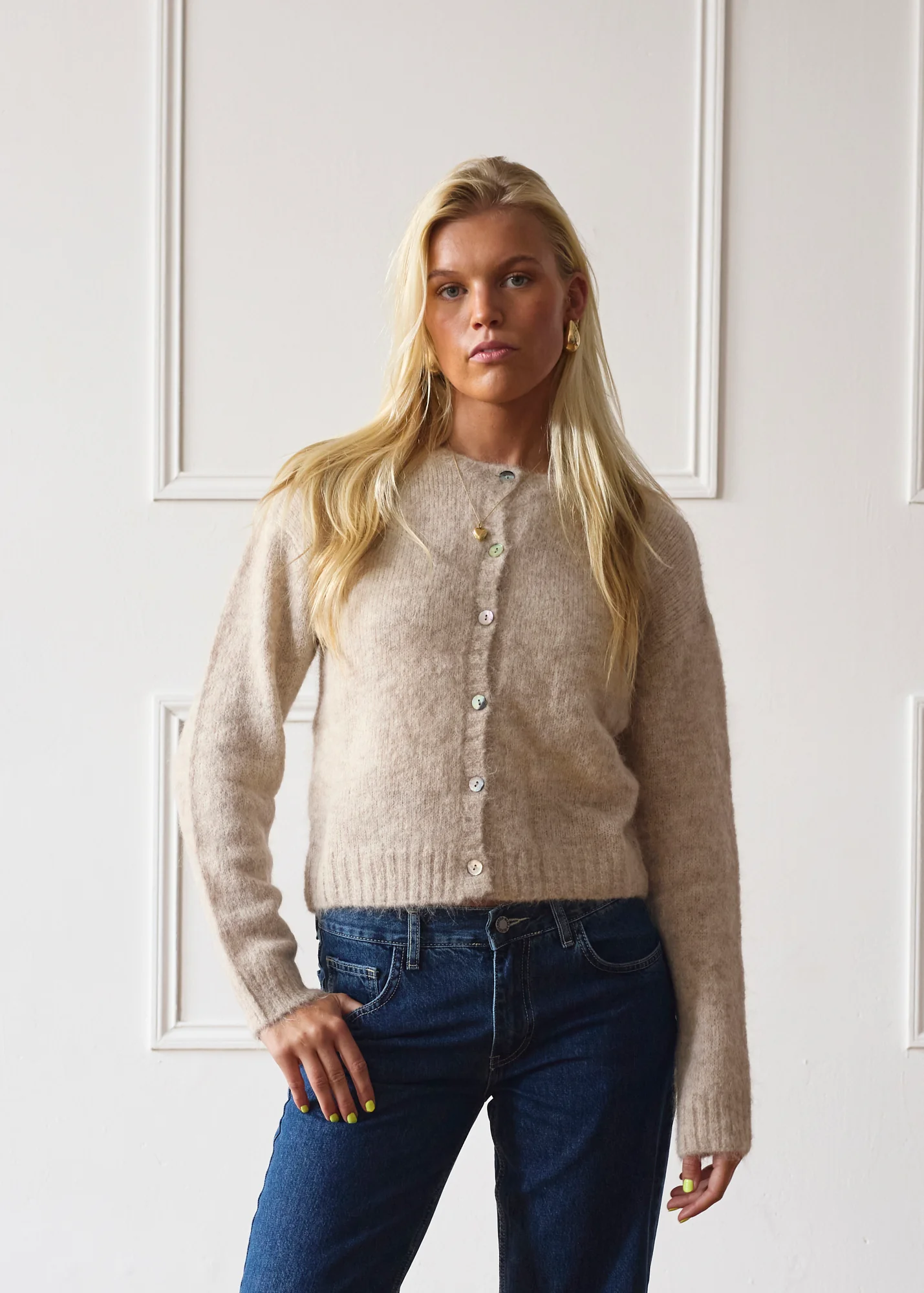 Evie Cardigan - Beige - Image 3