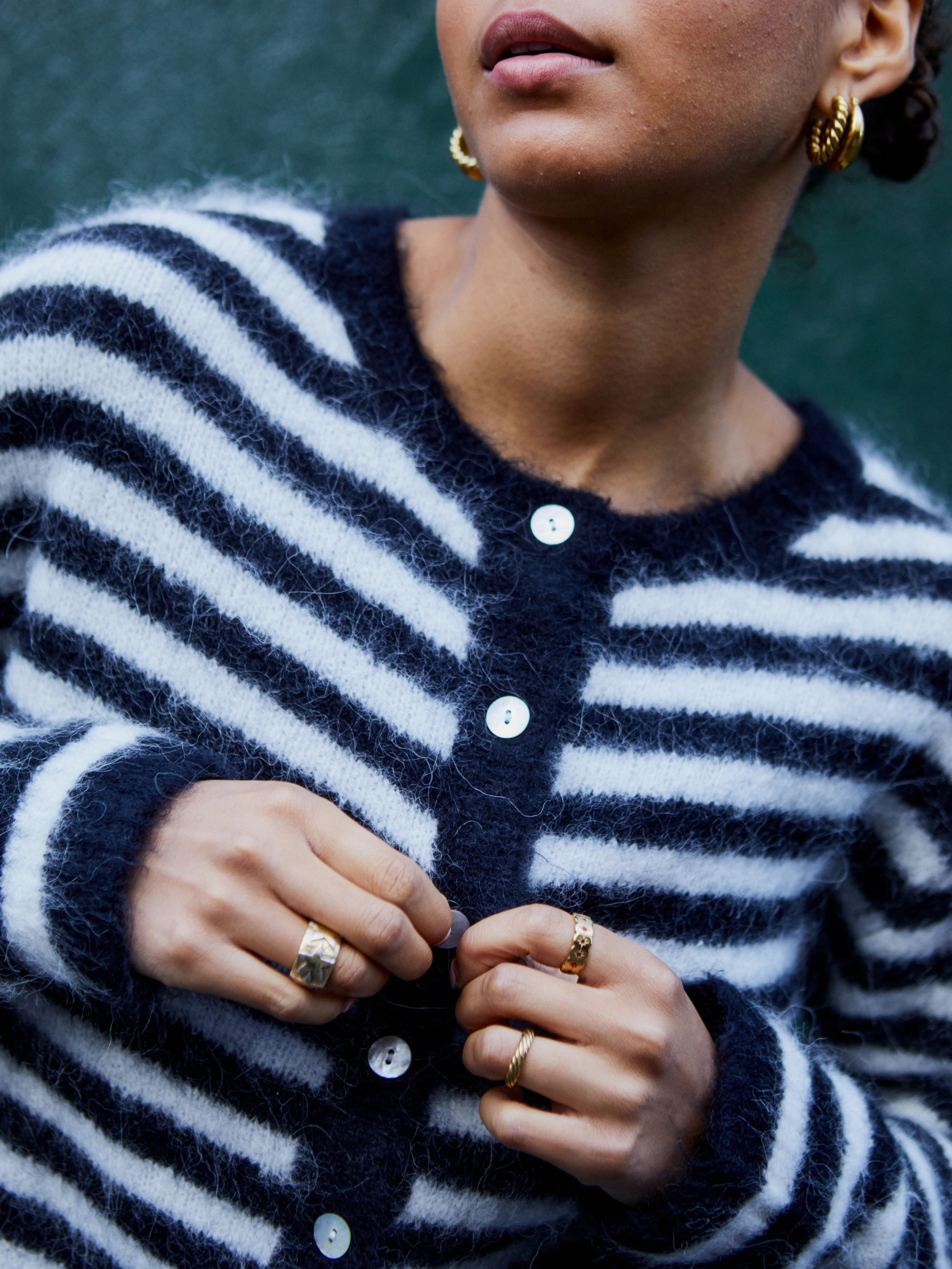 Evie Cardigan - Black Stripe - Image 8