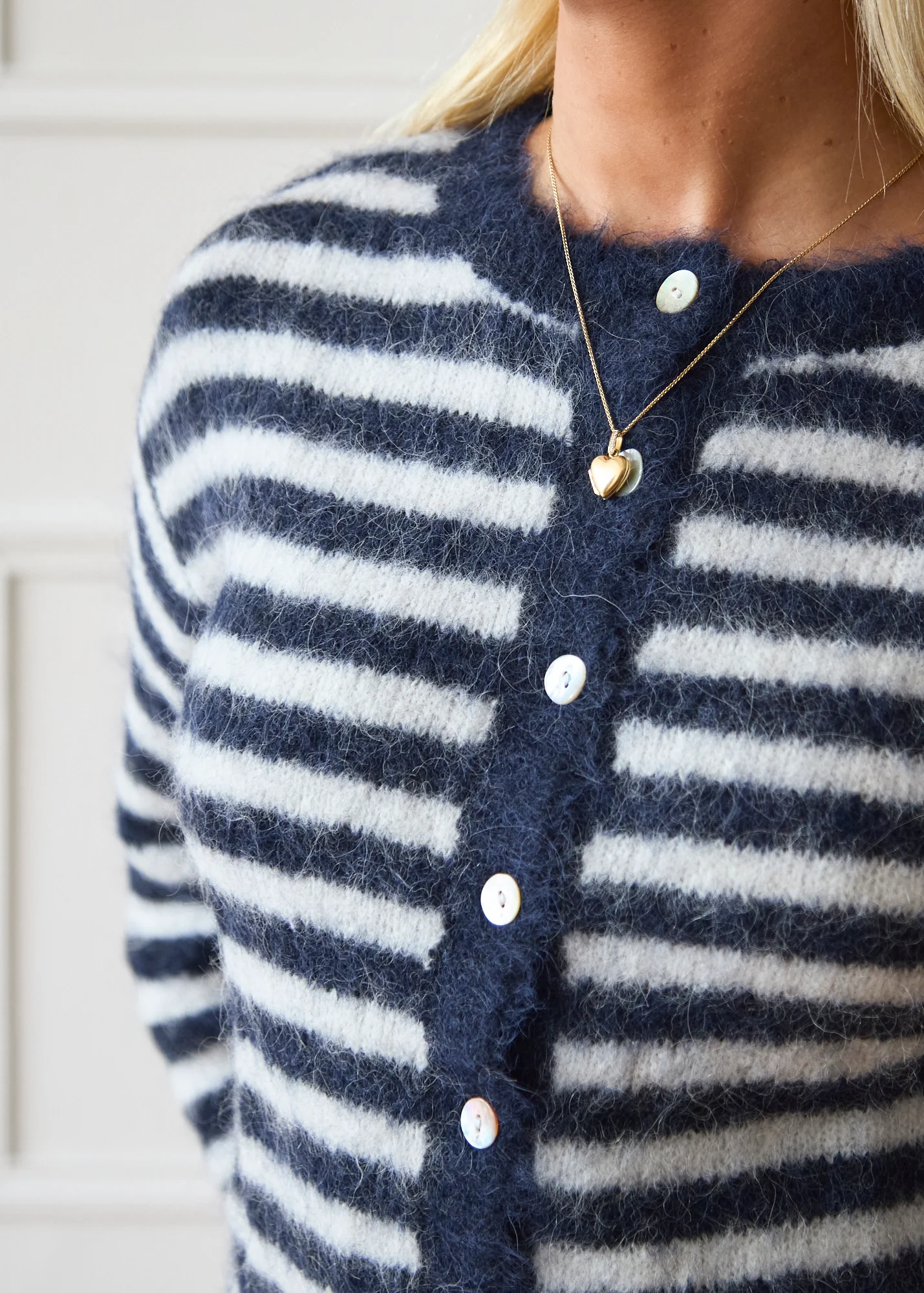 Evie Cardigan - Navy Stripe - Image 8