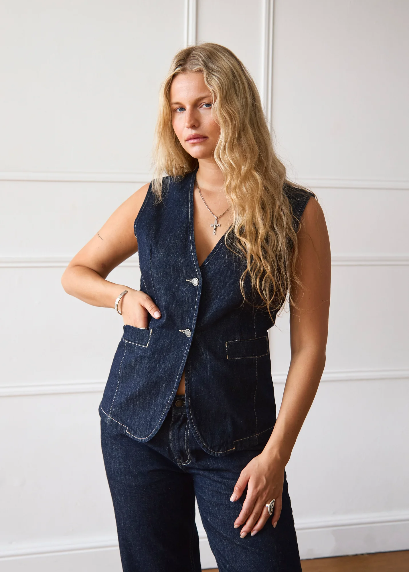 Hani Waistcoat - Dark Wash - Image 10