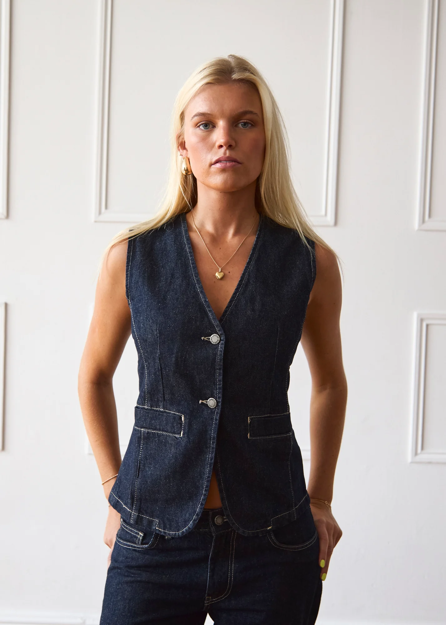 Hani Waistcoat - Dark Wash - Image 4