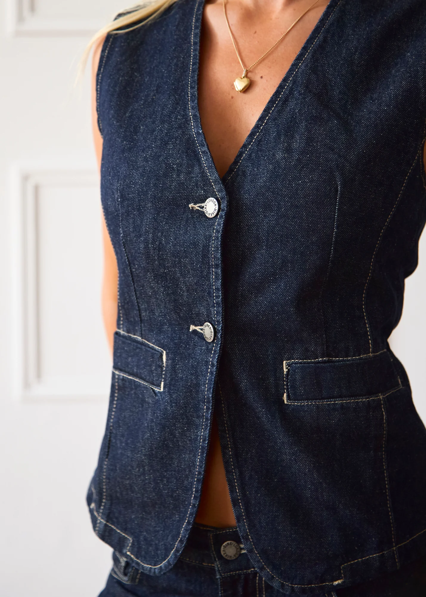 Hani Waistcoat - Dark Wash - Image 5
