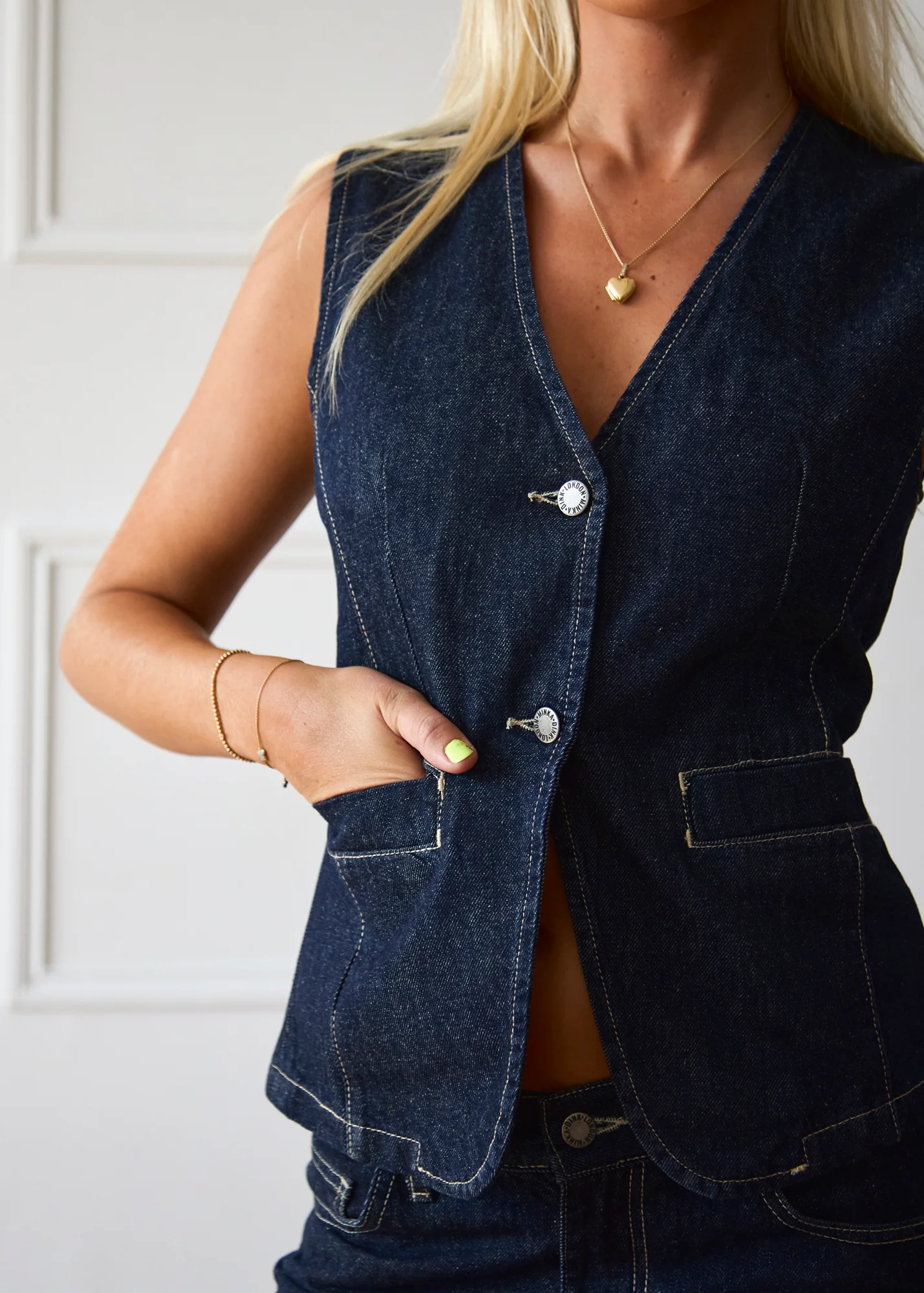 Hani Waistcoat - Dark Wash - Image 6
