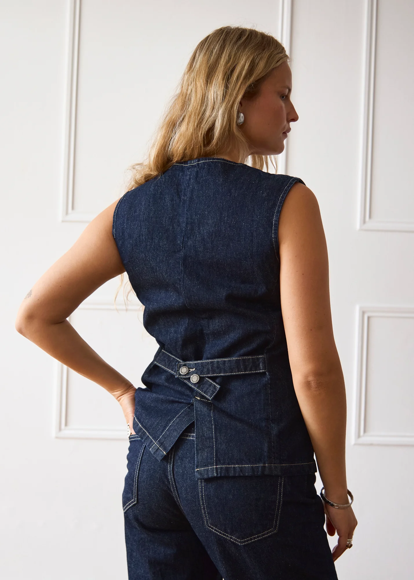 Hani Waistcoat - Dark Wash - Image 9