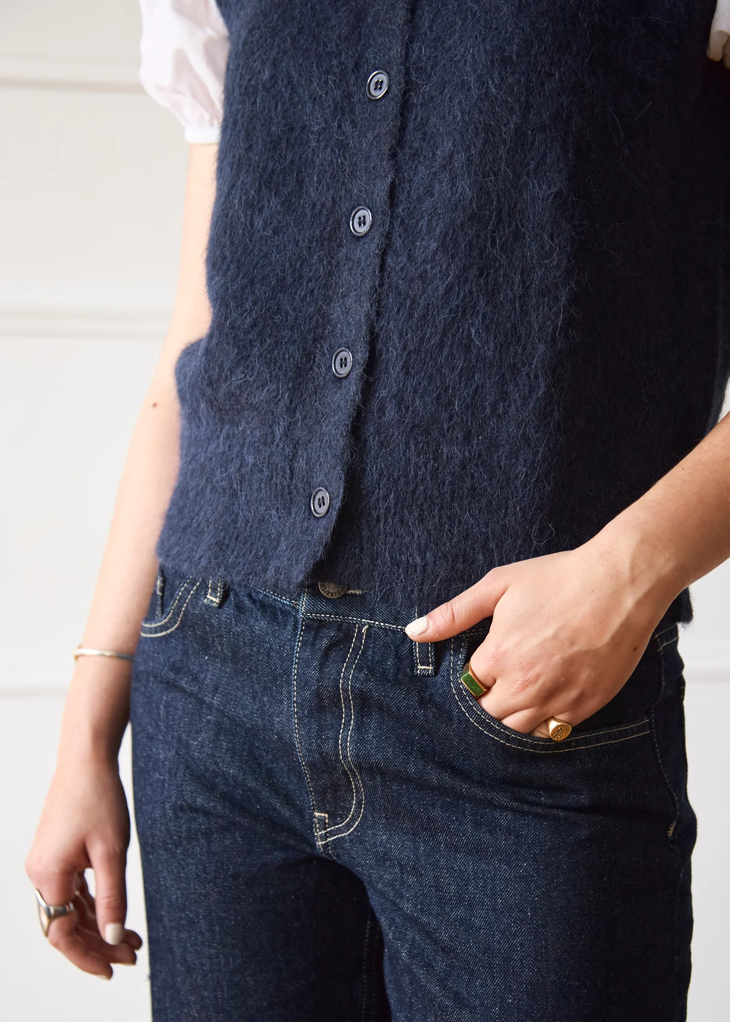Knit Vest - Navy - Image 3