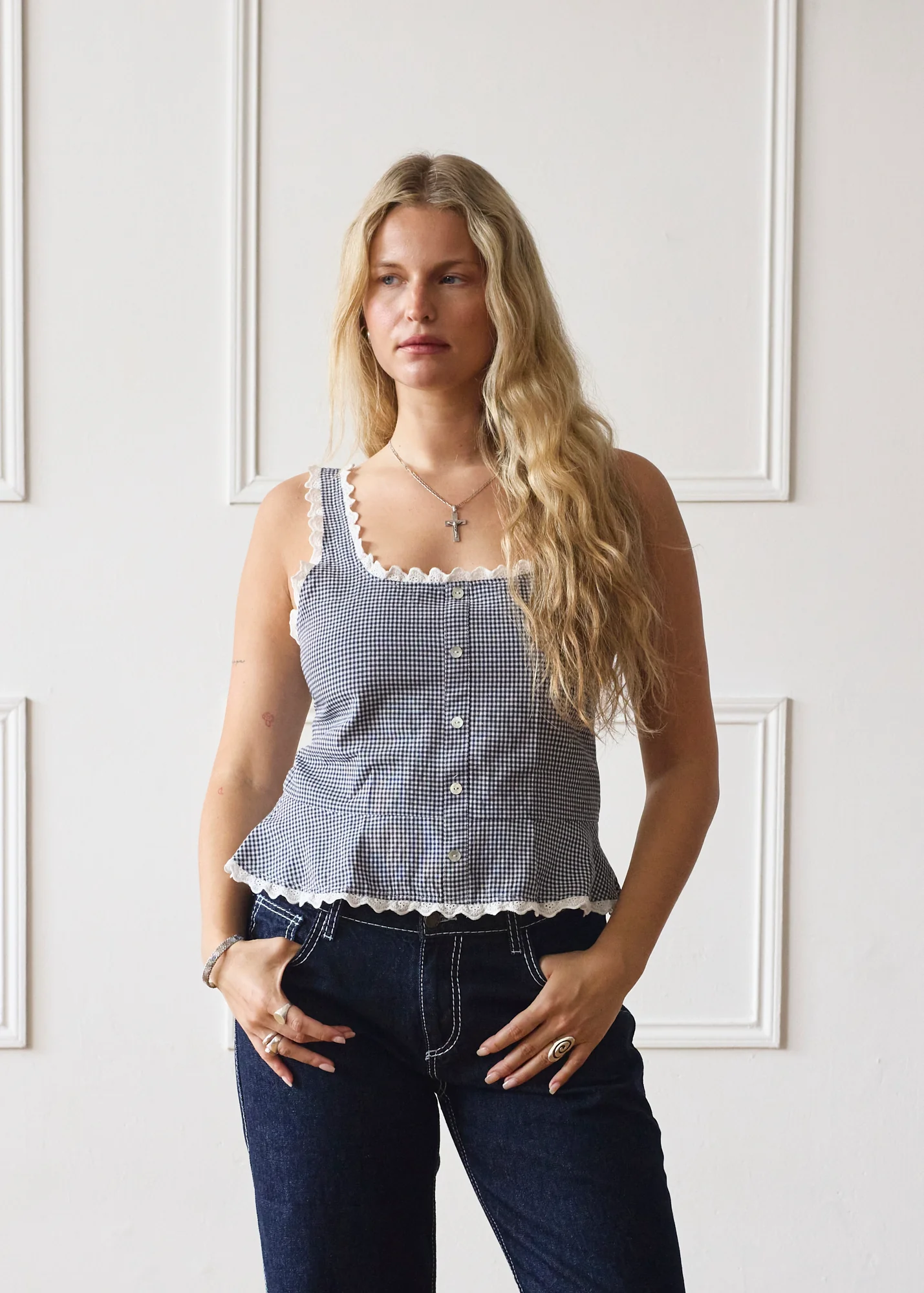 Lola Top - Blue Gingham - Image 5