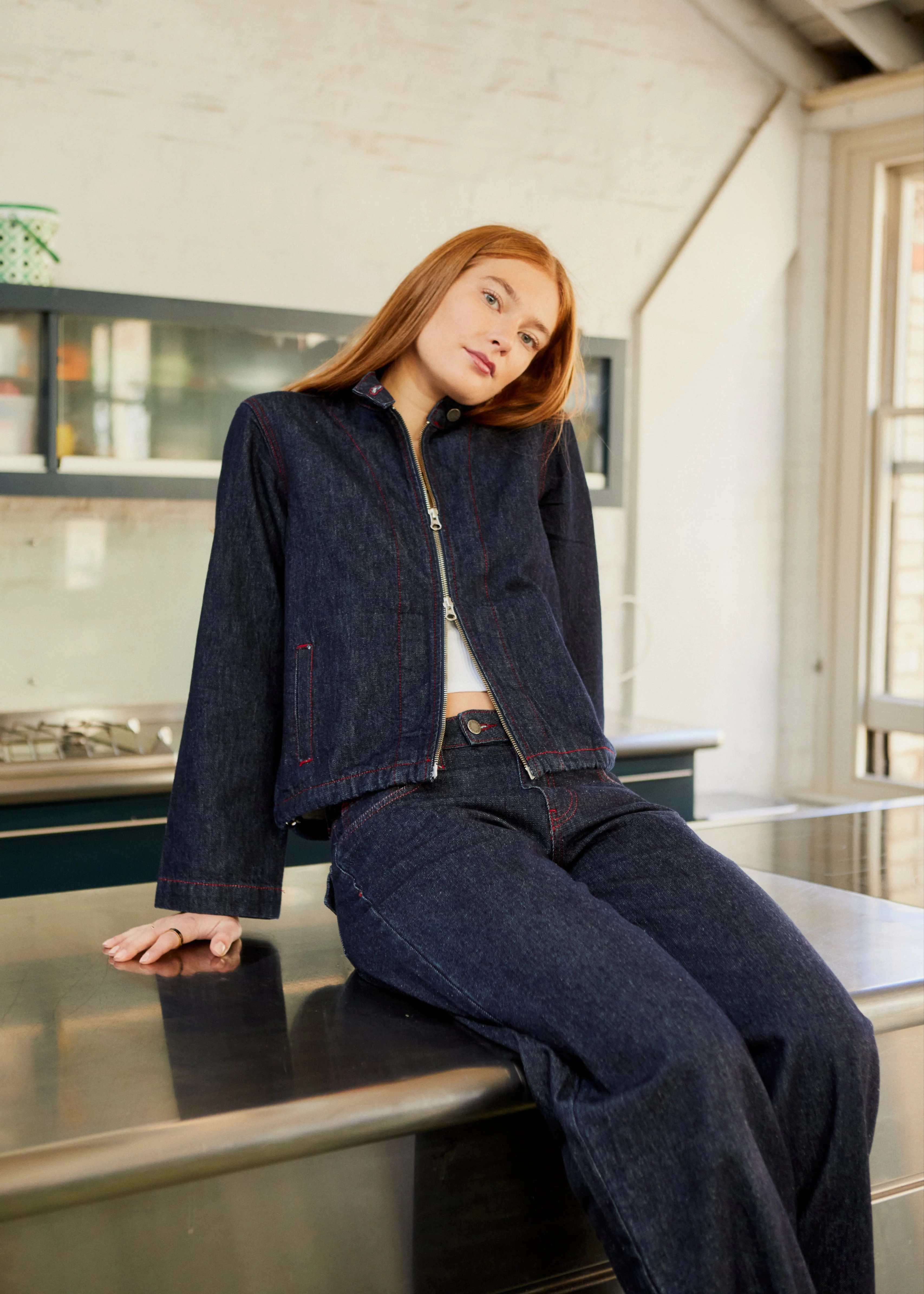 Nina Jacket - Indigo & Red - Image 4