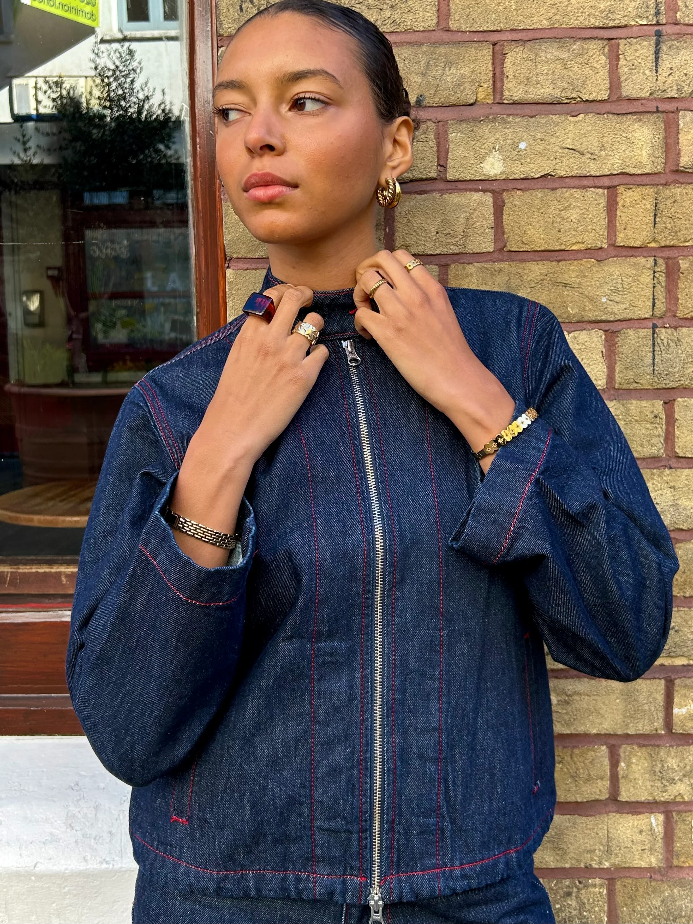 Nina Jacket - Indigo & Red - Image 6