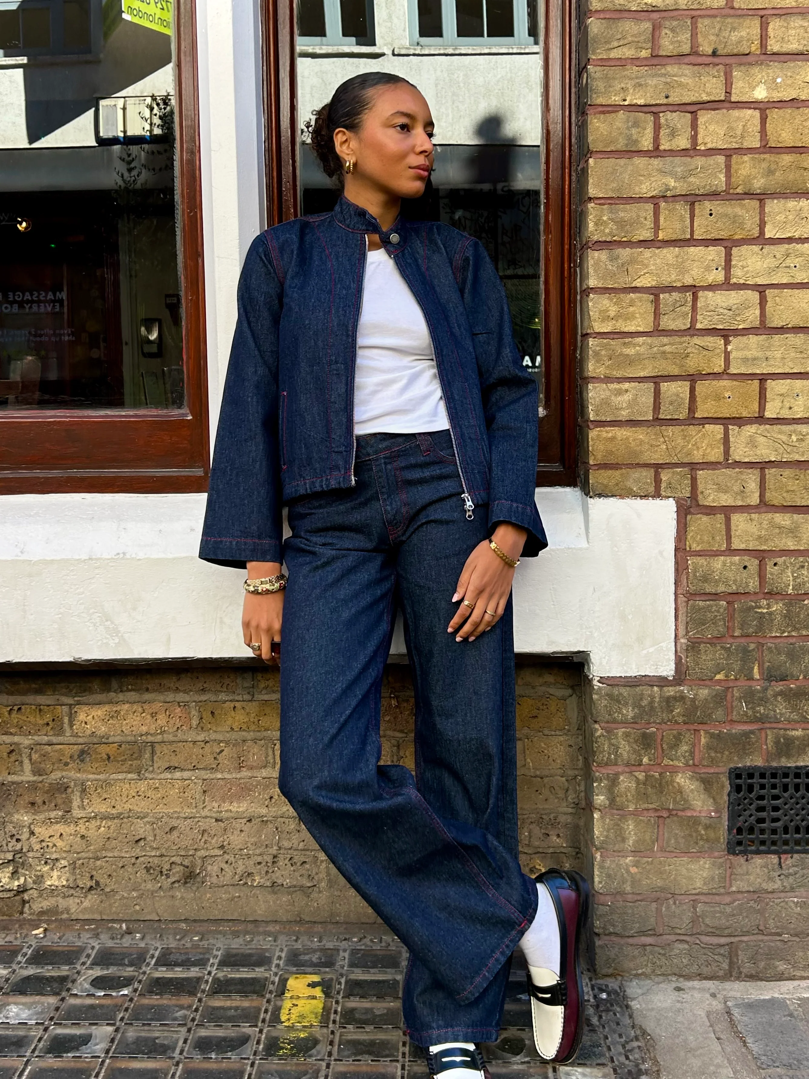 Nina Jacket - Indigo & Red - Image 8
