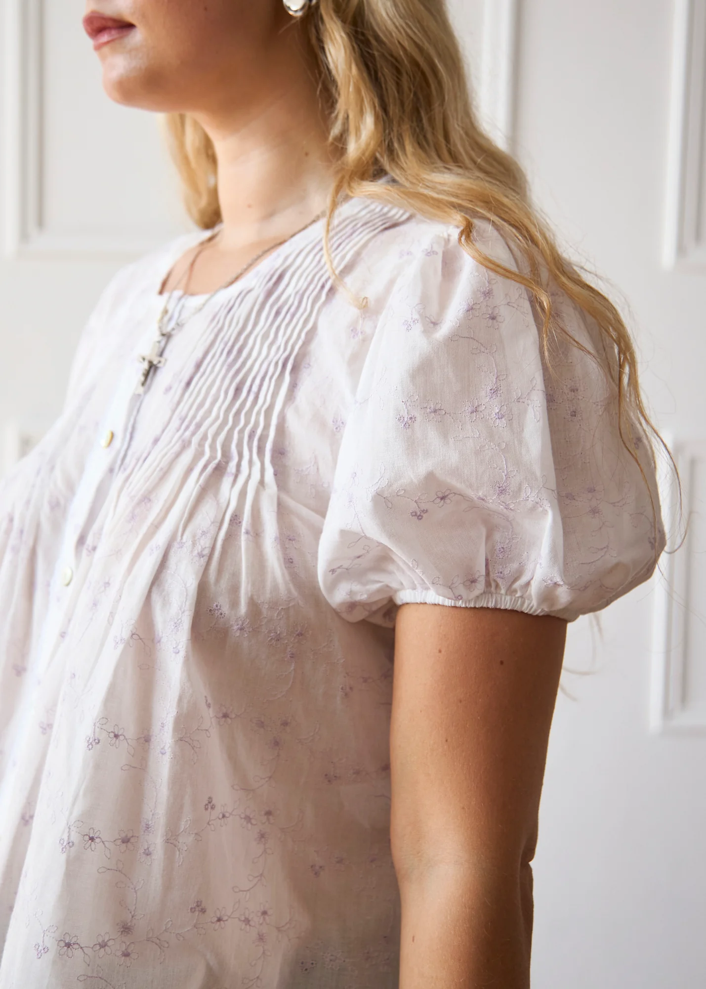 Poppy Blouse - White & Lilac - Image 10