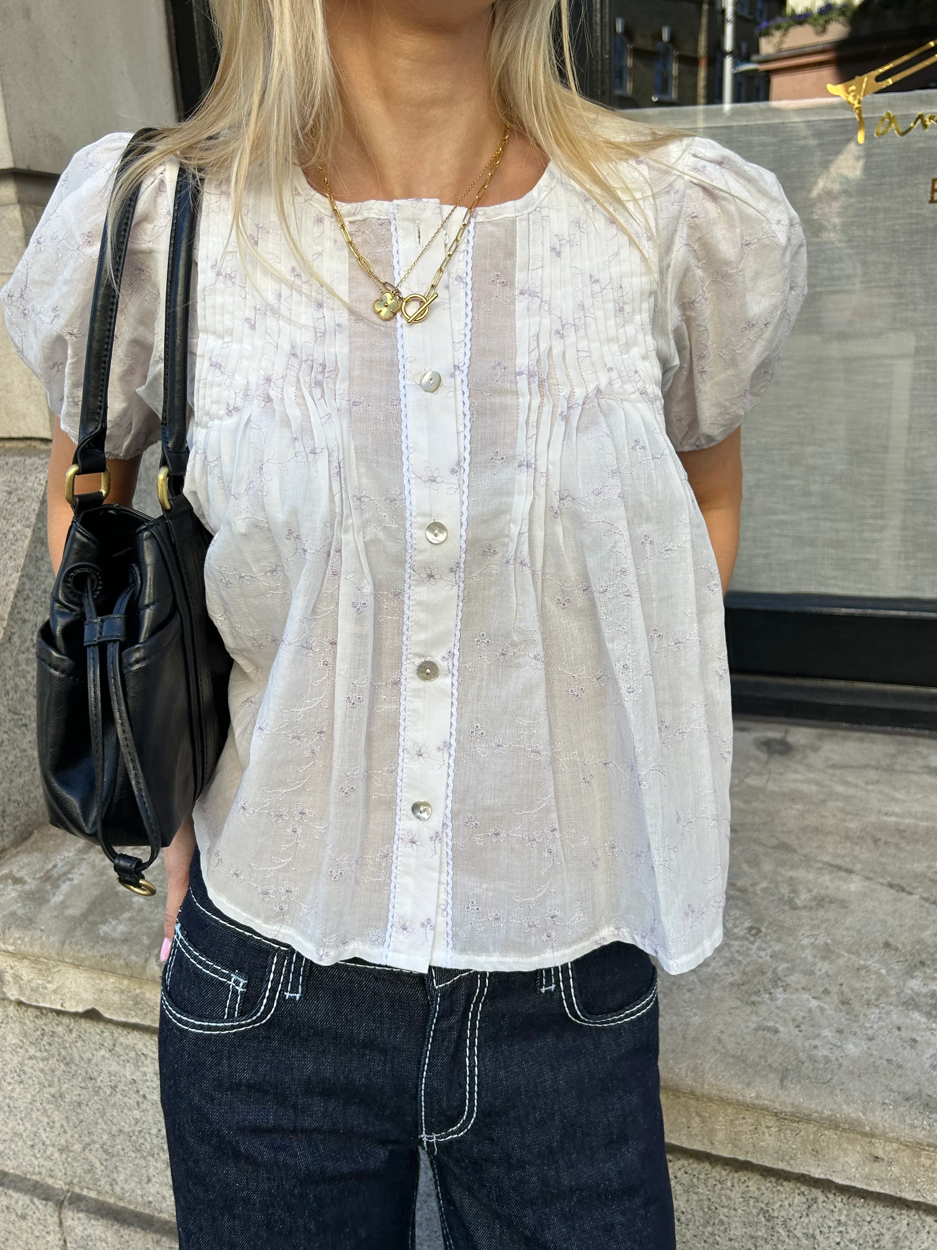 Poppy Blouse - White & Lilac - Image 13