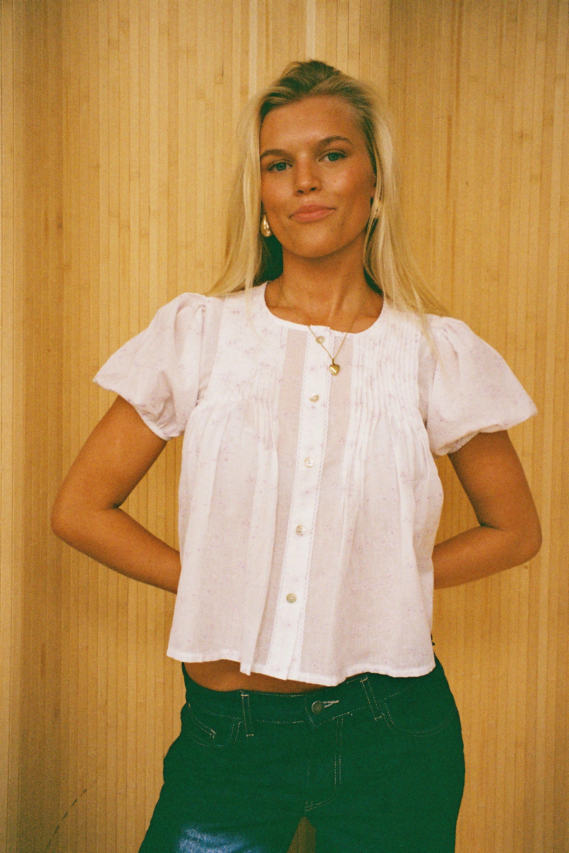 Poppy Blouse - White & Lilac - Image 4