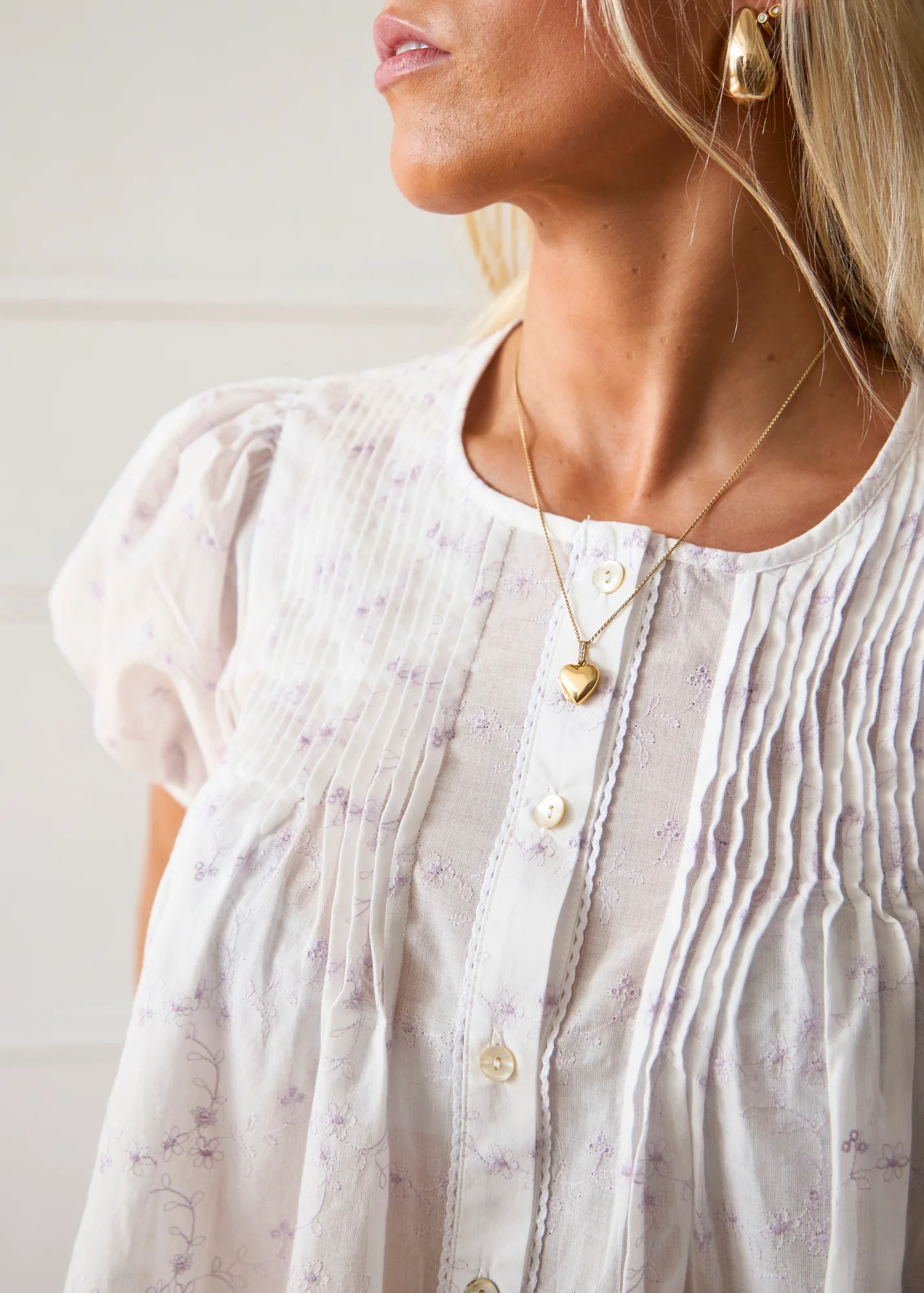 Poppy Blouse - White & Lilac - Image 7