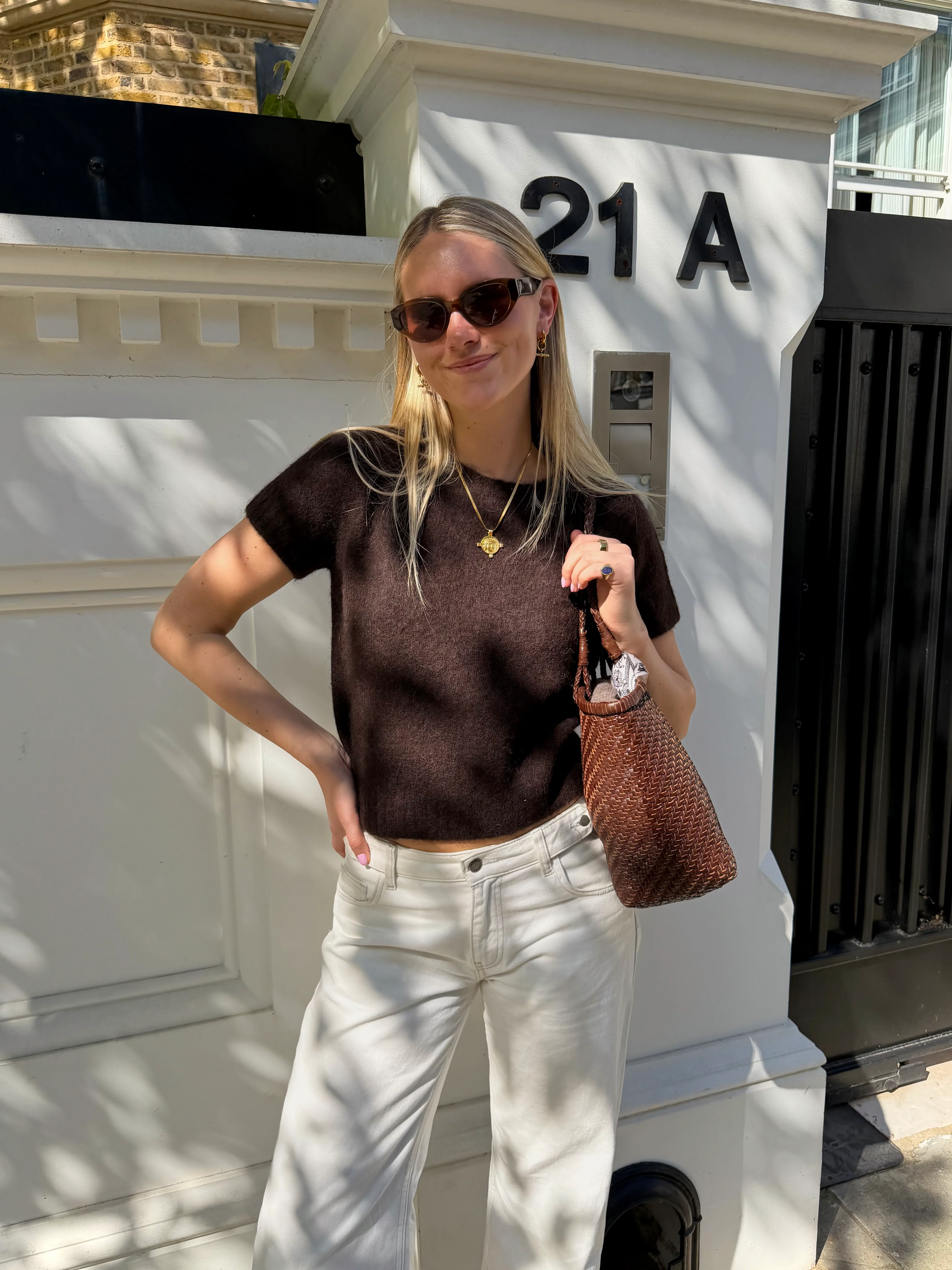 The Short Sleeve Knit - Chocolate - Image 2